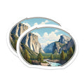 (2 Pack) Yosemite Valley Magnets - National Park Landscape - Mountain Waterfall Scene - 5 Inches On Longest Side - Thick Durable Magnet - Made in USA - MAG22717