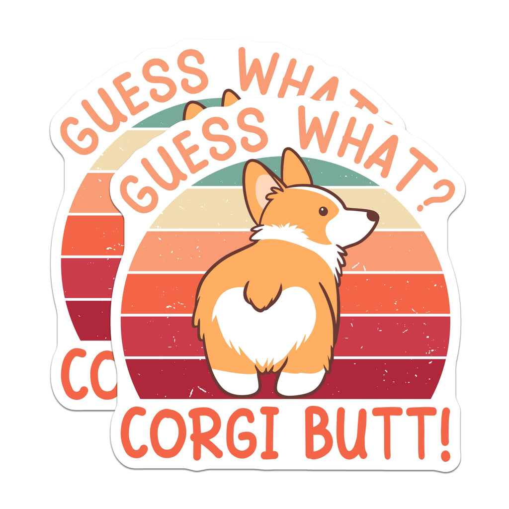 (2 Pack) Corgi Butt Magnets - Guess What Decor - Cute Dog Breed Accessories - 5" On Longest Side - Premium Magnet - for Cars, Refrigerators, Toolboxes, Lockers - Made in USA - MAG17728