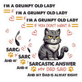 (3 Pack) Grumpy Cat Decals - Sarcastic Humor - Old Lady Joke - 3 Inches On Longest Side - Easy Peel & Apply - Made in USA - 3MCS6113