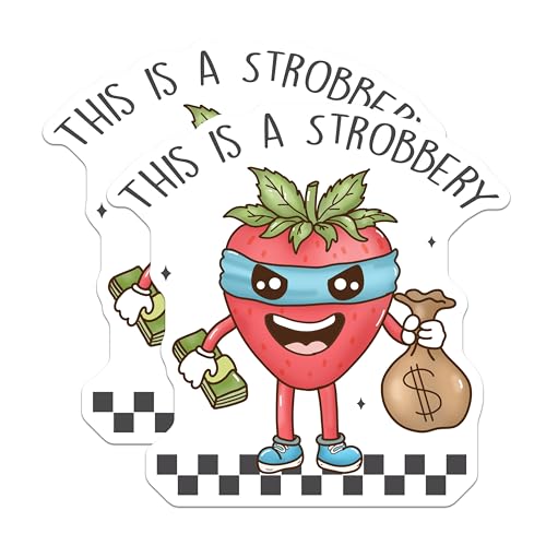 (2 Pack) Funny Berry Pun Stickers - Humorous Fruit Illustration - Vinyl Sticker - 5" On Longest Side - Sticks to Smooth Flat Surfaces - Made in USA - BMCS5871