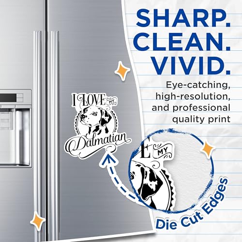 (2 Pack) I Love My Dalmatian Magnets - Cute Dog Lover Magnets - Dalmatian Decor Magnets- 5" On Longest Side - for Fridges, Toolboxes, Cars - Made in USA - MAG2967