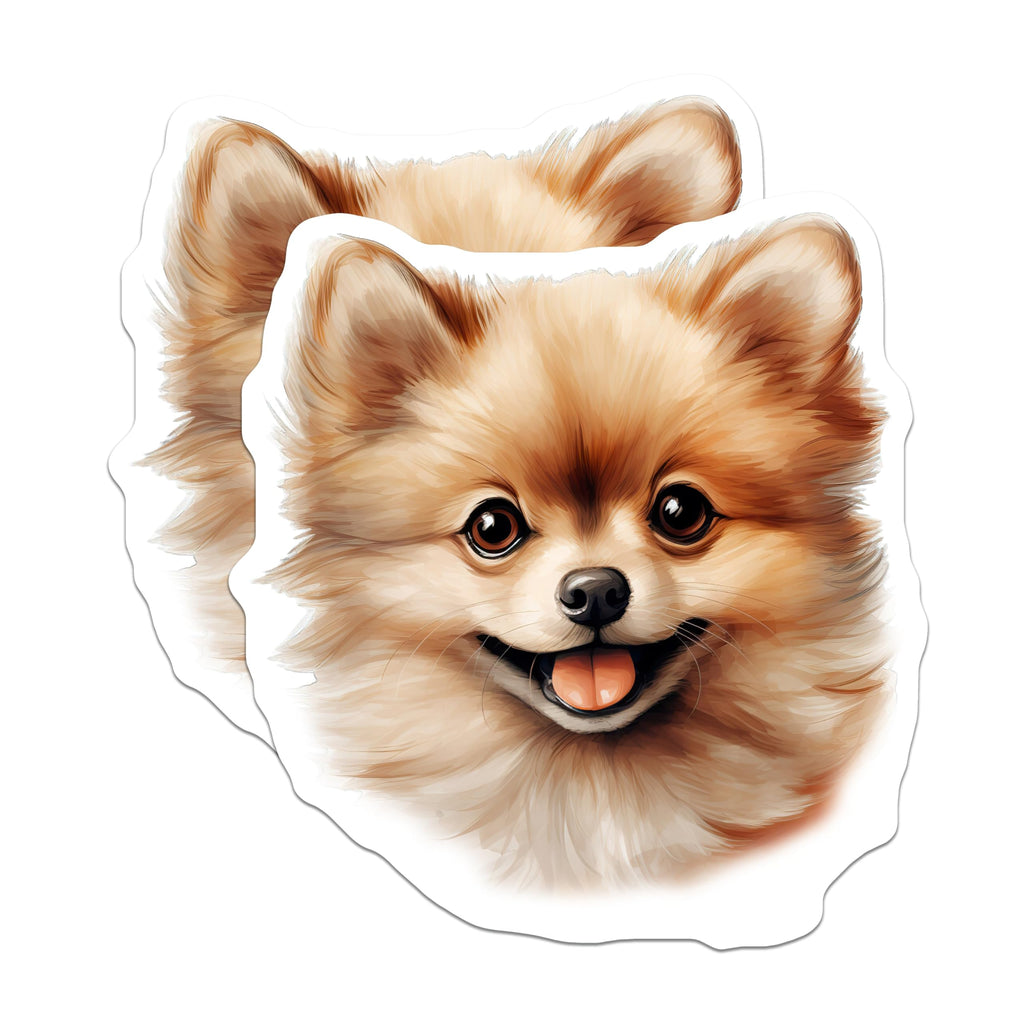 (2 Pack) Cute Pomeranian Dog Magnets - Fluffy Puppy Refrigerator Decor - Pet Parent Accessory for Dog Lovers - 5 Inches On Longest Side - Thick Durable Magnet - Made in USA - MAG30879