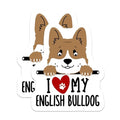 (2 Pack) I Love My English Bulldog Stickers - Dog Lover Stickers - Cute Bulldog Stickers for Laptops and Water Bottles - 5" On Longest Side - Sticks to Smooth Flat Surfaces - Made in USA - BMCS4304