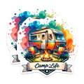 (2 Pack) Camp Life Magnets - RV Camper Magnets - Travel Trailer Decor - Camping Adventure Magnets - Summer Camping Magnets - 5" On Longest Side - for Cars, Fridges, Toolboxes - Made in USA - MAG6947