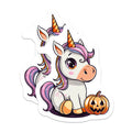 (2 Pack) Cute Halloween Unicorn Magnets - Pumpkin Jack O Lantern Decor - Kawaii Fantasy Fridge Magnets for Kids - 5 Inches On Longest Side - Thick Durable Magnet - Made in USA - MAG36289