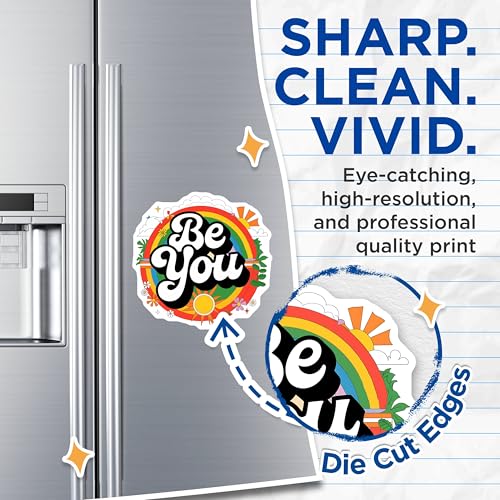 (2 Pack) Be You Magnets - Inspirational Quote - Rainbow Sunflower Design - 5" On Longest Side - for Cars, Fridges, Toolboxes - Made in USA - MAG3893