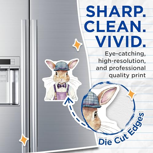 (2 Pack) Rabbit Art Magnet - Fridge Decor - Kids Room - Kitchen Decoration - 5" On Longest Side - Sticks to Smooth Flat Surfaces - Made in USA - MAG9503