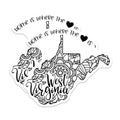 (2 Pack) Home is Where The Heart is West Virginia Stickers - State Mandala Design - Travel Souvenir - 5" On Longest Side - Sticks to Smooth Flat Surfaces - Made in USA - BMCS9099 - Home DÃ©cor