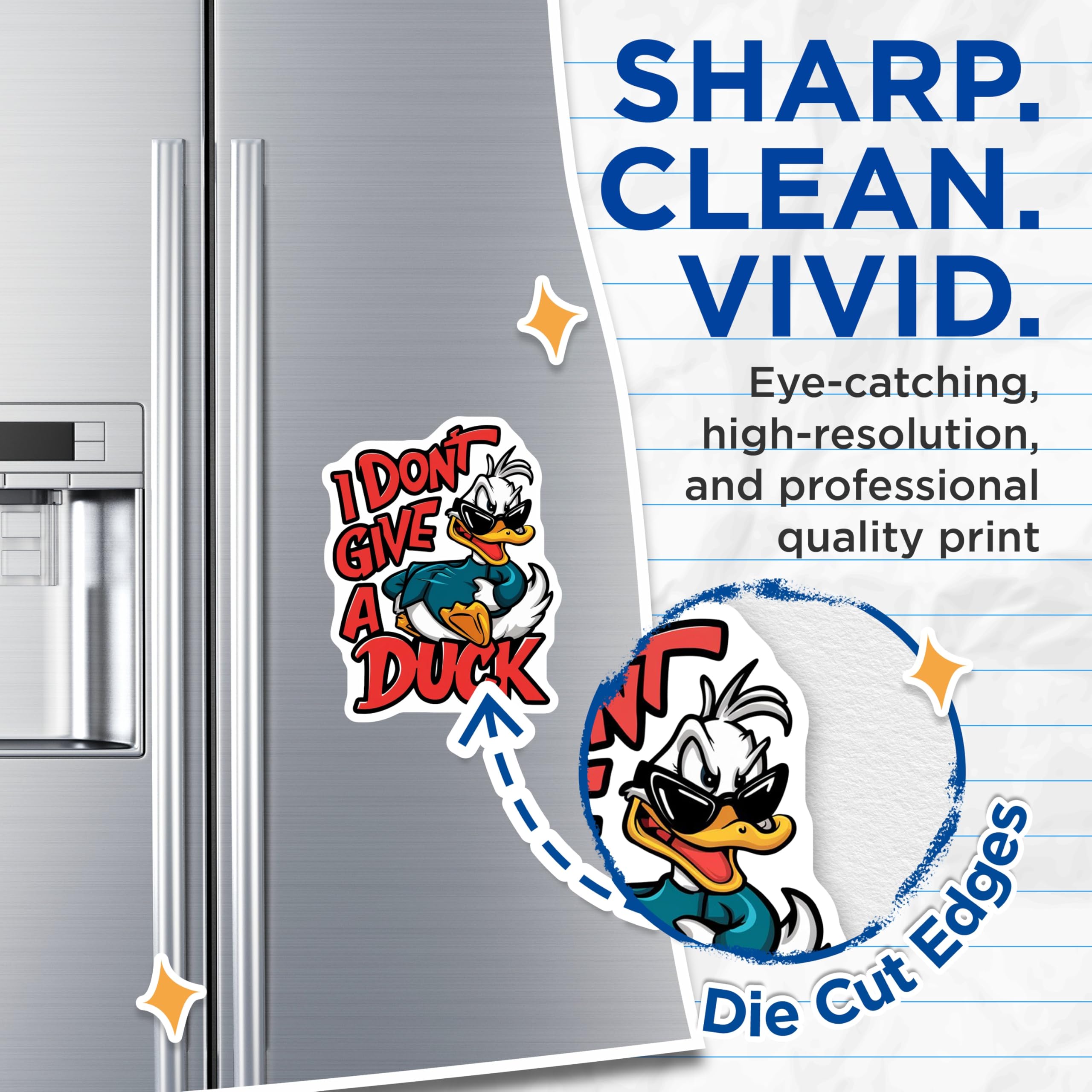 (2 Pack) Sassy Duck Magnets - I Dont Give a Duck - Attitude Duck - Funny Quote Magnets - 5" On Longest Side - Premium Magnet - for Cars, Refrigerators, Toolboxes, Lockers - Made in USA - MAG15686