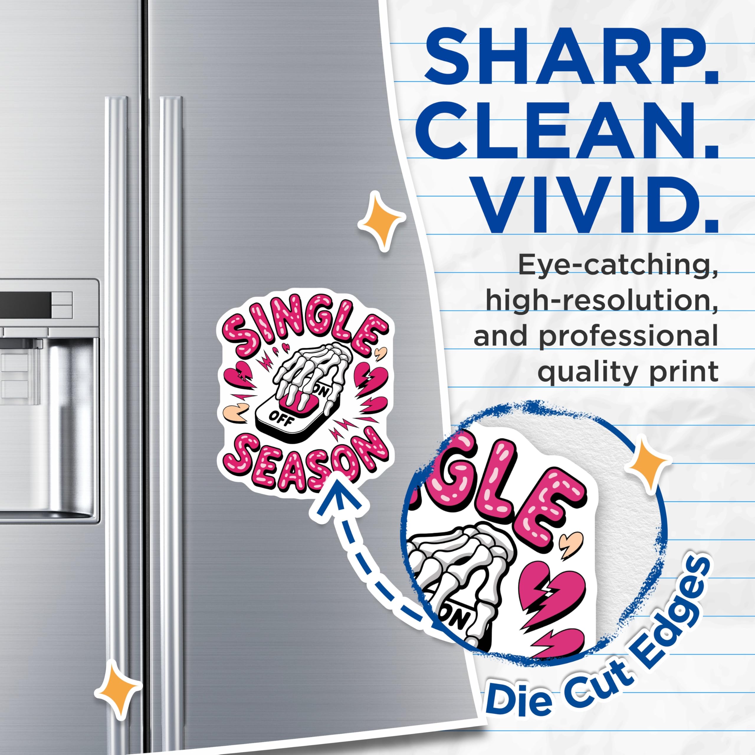 (2 Pack) Single Season Magnets - Breakup Humor - Skeleton Hand Decor - 5 Inches On Longest Side - Thick Durable Magnet - Made in USA - MAG21990