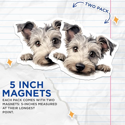 (2 Pack) Animal Lover Kitchen Decor Magnet - Pet Lover Accessories - 5" On Longest Side - Sticks to Smooth Flat Surfaces - Made in USA - MAG10259