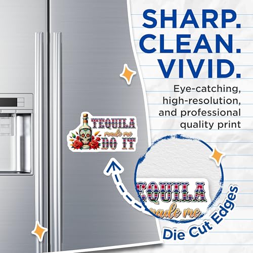 (2 Pack) Tequila Made Me Do It Magnets - 5" On Longest Side - for Cars, Fridges, Toolboxes - Made in USA - MA
