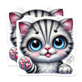(2 Pack) Kitten Face Magnets - Cute Cat Art - Fridge Decor Magnets - 5" On Longest Side - Premium Magnet - for Cars, Refrigerators, Toolboxes, Lockers - Made in USA - MAG15229