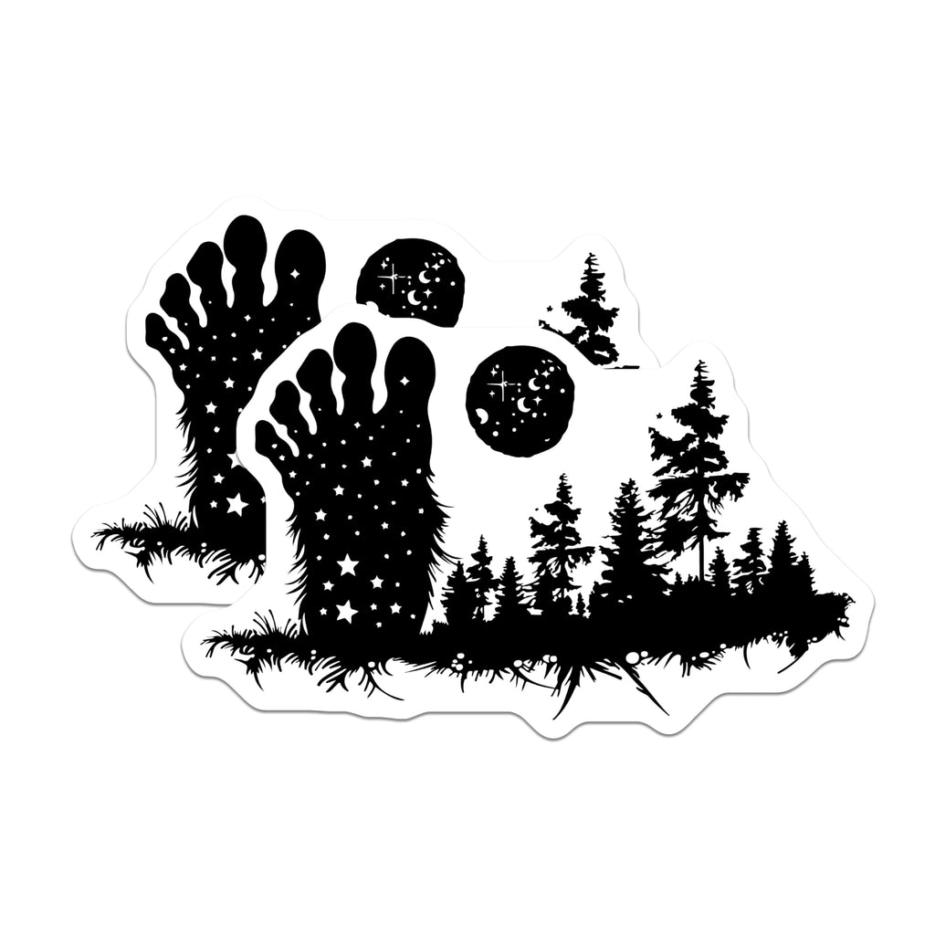 (2 Pack) Bigfoot Magnets - Sasquatch Forest Night Sky - Wilderness Outdoor Decor - 5 Inches On Longest Side - Thick Durable Magnet - Made in USA - MAG22267