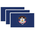 (3 Pack) Utah State Flag Decals - Laptop Decals - US State Decal - 3 Inches On Longest Side - Easy Peel & Apply - Made in USA - 3MCS0216