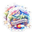 (2 Pack) Colorado Mountain Stickers - Travel Destination Decals - Adventure Outdoor Art Stickers - 5" On Longest Side - Sticks to Smooth Flat Surfaces - Made in USA - BMCS6935