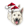 (2 Pack) White German Shepherd Christmas Magnets - Dog Holiday Decor - Pet Lover Home Accent - 5 Inches On Longest Side - Thick Durable Magnet - Made in USA - MAG26324