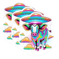 (3 Pack) Alien Cow Decals - UFO Rainbow - Funny Laptop Decals - 3 Inches On Longest Side - Easy Peel & Apply - Made in USA - 3MCS6530