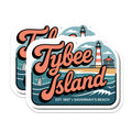 (2 Pack) Tybee Island Magnets - Savannah Beach Decor - Lighthouse Souvenir - 5" On Longest Side - Premium Magnet - for Cars, Refrigerators, Toolboxes, Lockers - Made in USA - MAG17977