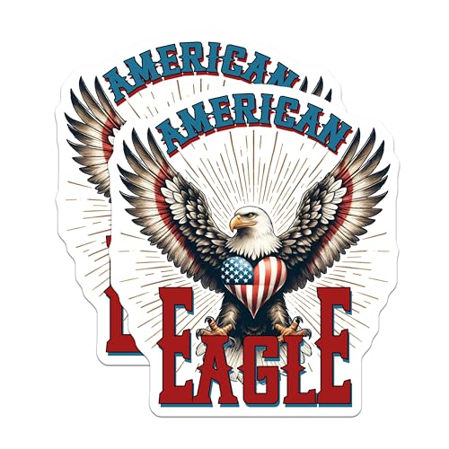 (2 Pack) American Eagle Magnets - Patriotic Decor - Americana Decorations - Bold Eagle Design - 5" On Longest Side - for Cars, Fridges, Toolboxes - Made in USA - MAG7402