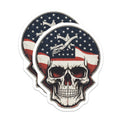 (2 Pack) American Flag Skull Magnets - Patriotic USA Decor - Military Veteran Art for Fridge - 5 Inches On Longest Side - Thick Durable Magnet - Made in USA - MAG38665