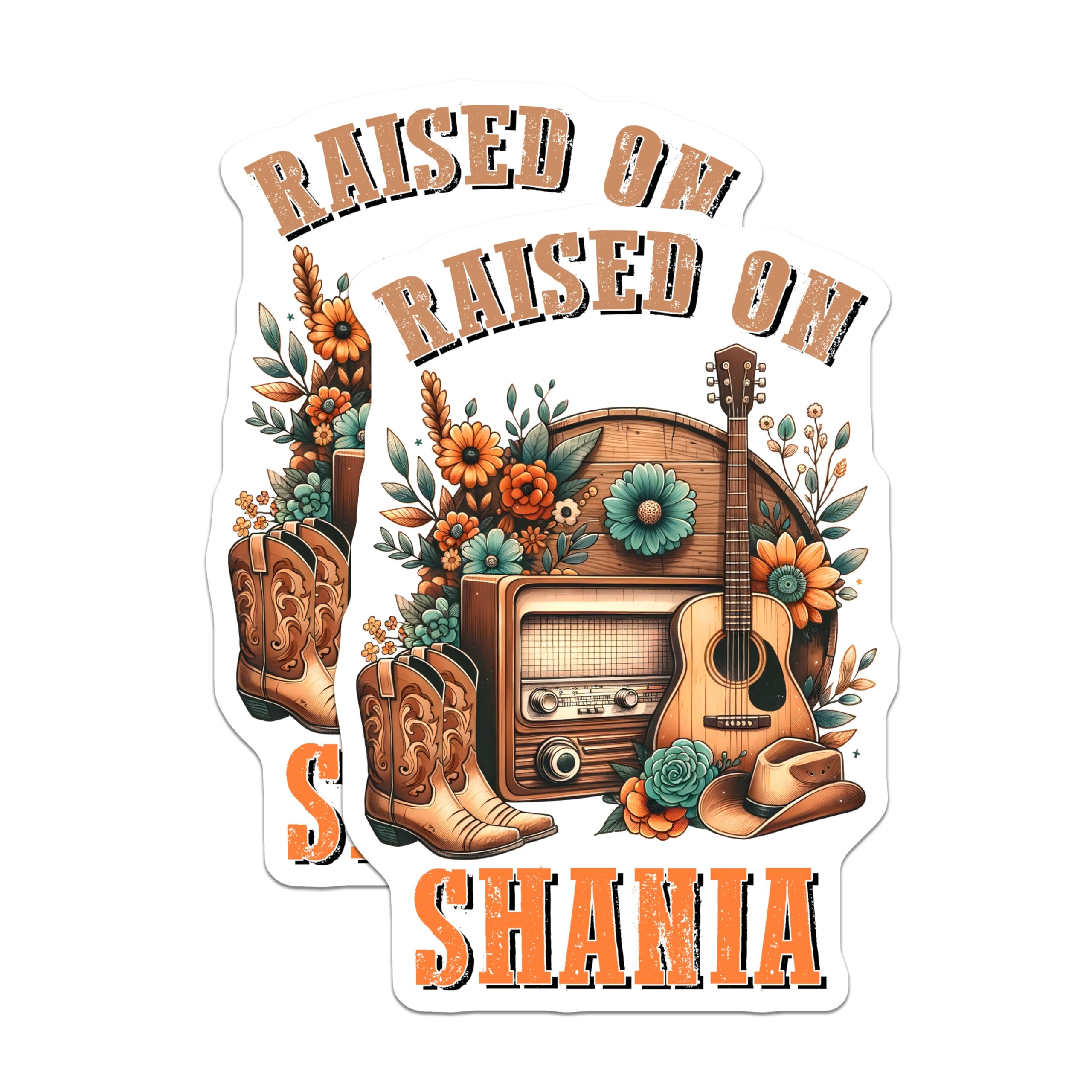 (2 Pack) Shania Twain Magnets - Country Music Decor - Retro Radio Flower Magnets - 5" On Longest Side - Premium Magnet - for Cars, Refrigerators, Toolboxes, Lockers - Made in USA - MAG15019