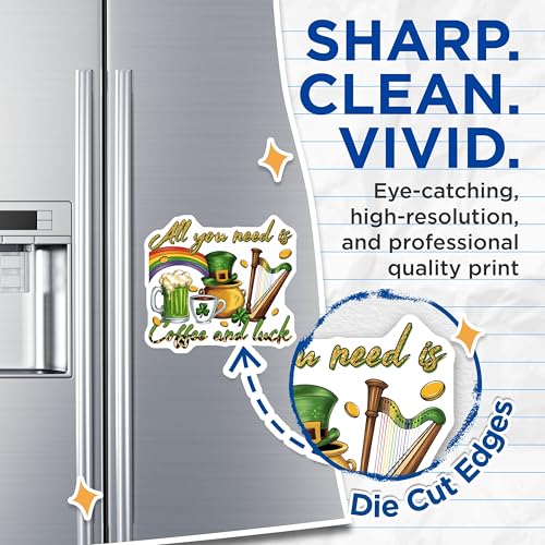 (2 Pack) All You Need is Coffee and Luck Magnets Magnets - St. Patrick's Day Decor - 5" On Longest Side - Made in USA - Sticks to Refrigerators & Metal Surfaces - MAG8408
