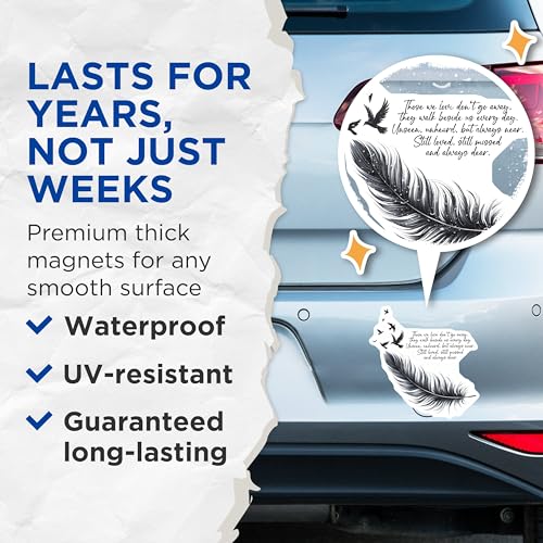 (2 Pack) Those We Love Don't Go Away Magnets - Inspirational Quote Decor - 5" On Longest Side - for Cars, Fridges, Toolboxes - Made in USA - MAG75