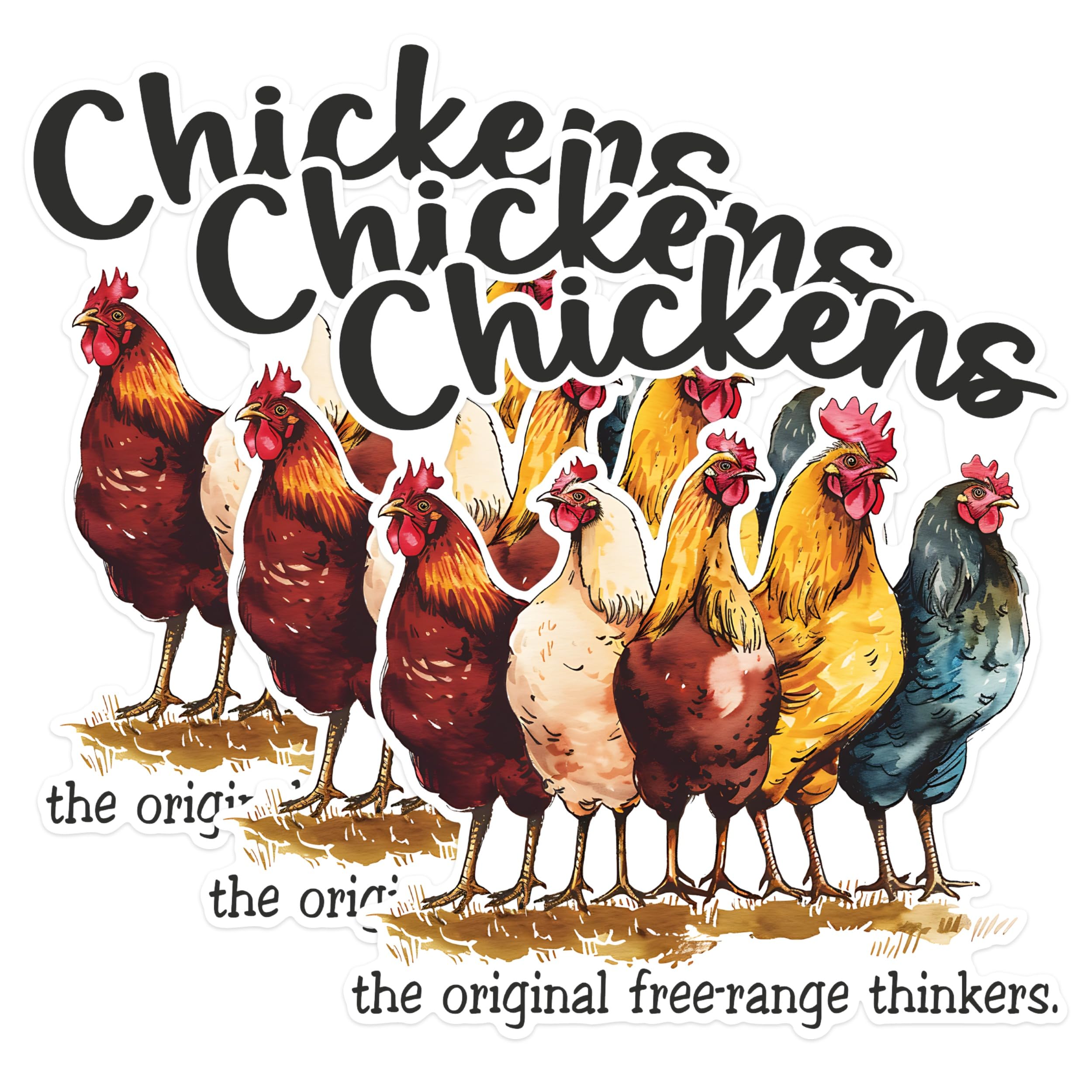 (3 Pack) Chicken Decals - Farm Animal Stickers - Laptop Decals - 3 Inches On Longest Side - Easy Peel & Apply - Made in USA - 3MCS1452