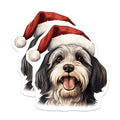 (2 Pack) Christmas Dog Magnets - Santa Hat Pet Decor - Holiday Fridge Magnets - 5 Inches On Longest Side - Thick Durable Magnet - Made in USA - MAG25334