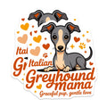 (2 Pack) Italian Greyhound Mama Magnets - Dog Mom Pet Parent Lover - Cute Sighthound Fridge Decor - 5 Inches On Longest Side - Thick Durable Magnet - Made in USA - MAG30983