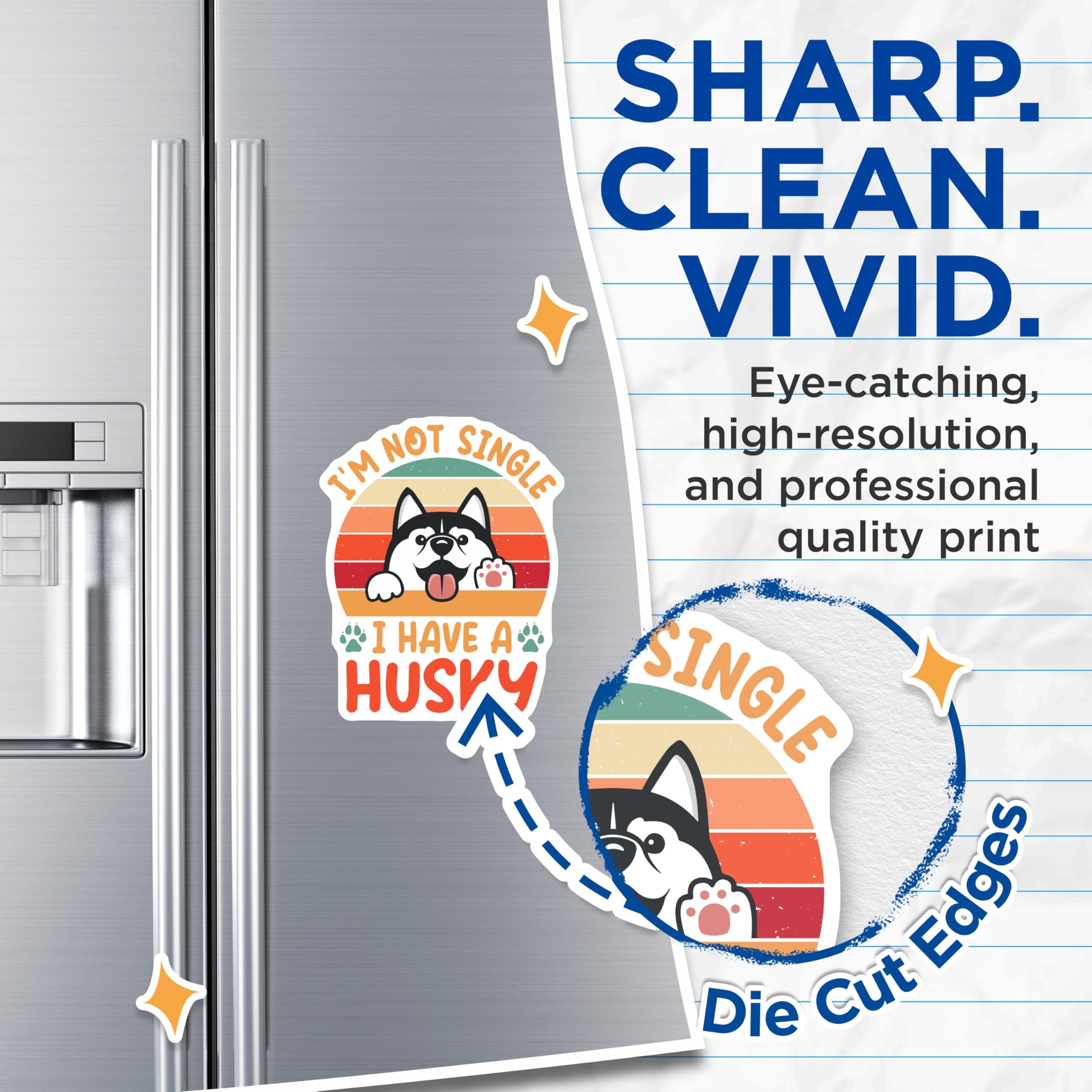 (2 Pack) Husky Magnets - Dog Lover Decor - I Have a Husky - Pet Owner Accessories - 5" On Longest Side - Premium Magnet - for Cars, Refrigerators, Toolboxes, Lockers - Made in USA - MAG17863