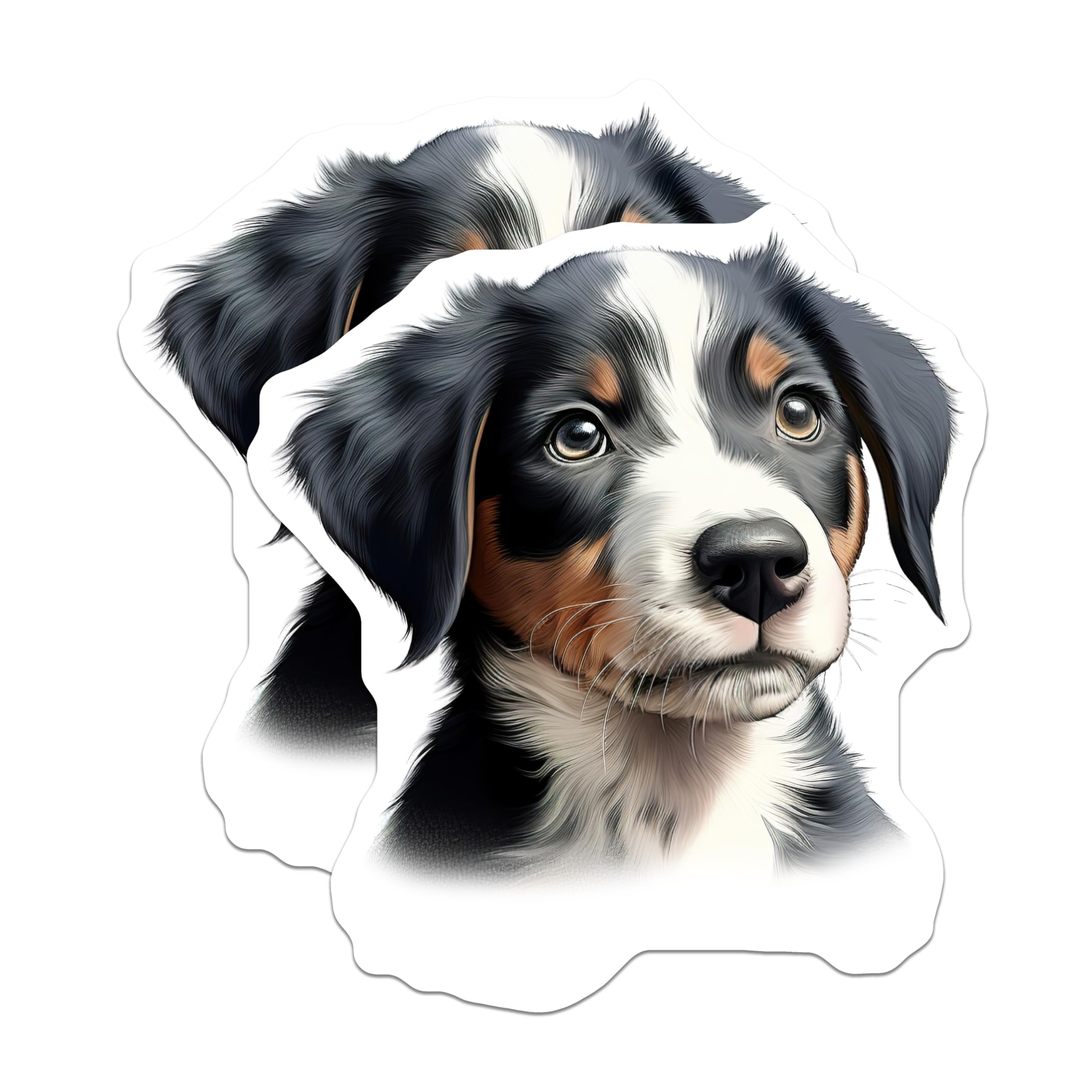 (2 Pack) Cute Puppy Face Magnets - Bernese Mountain Dog Art - Dog Mom Pet Lover Decor - 5 Inches On Longest Side - Thick Durable Magnet - Made in USA - MAG25259