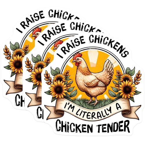 (3 Pack) Chicken Tender Decals - Funny Chicken Lover - Chicken Raising Decals - 3 Inches On Longest Side - Easy Peel & Apply - Made in USA - 3MCS6857