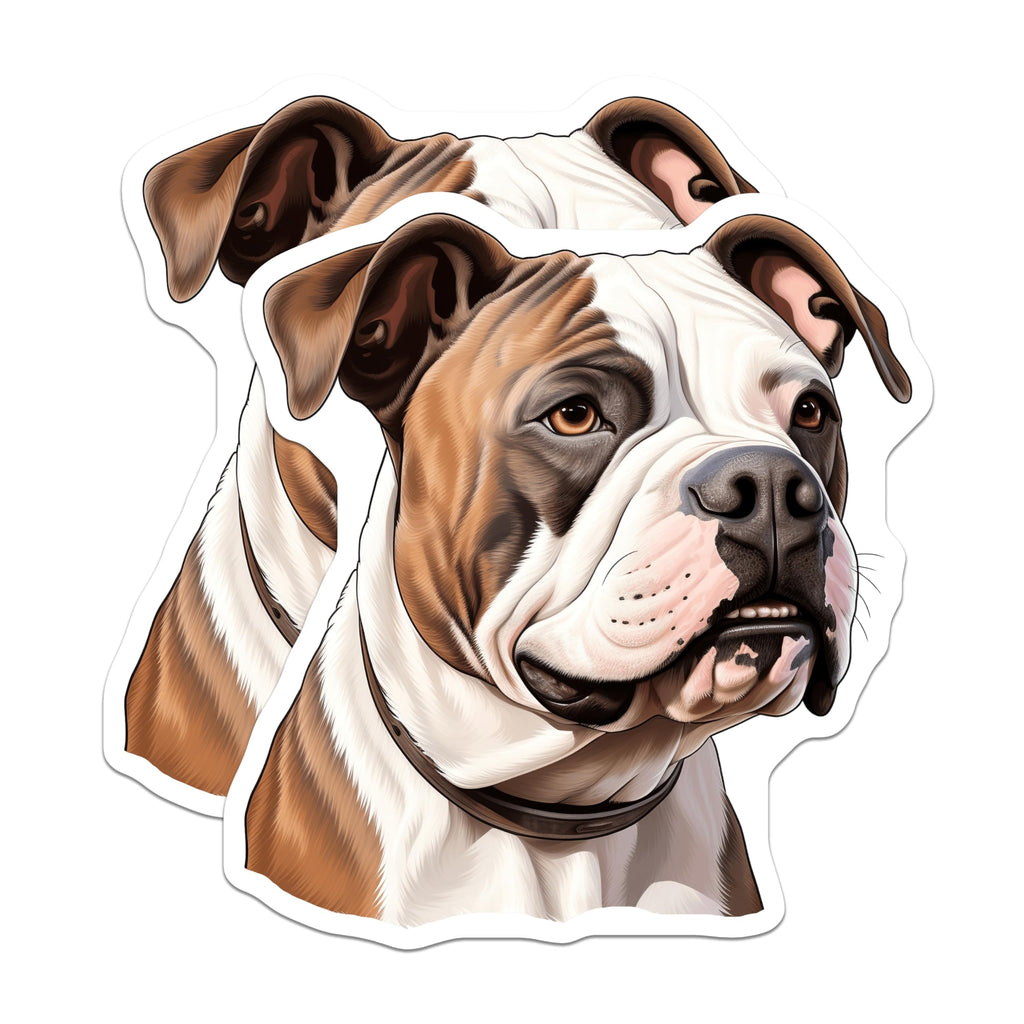 (2 Pack) American Bulldog Magnets - Dog Breed Refrigerator Decor - Canine Home Kitchen Accent - 5 Inches On Longest Side - Thick Durable Magnet - Made in USA - MAG24523