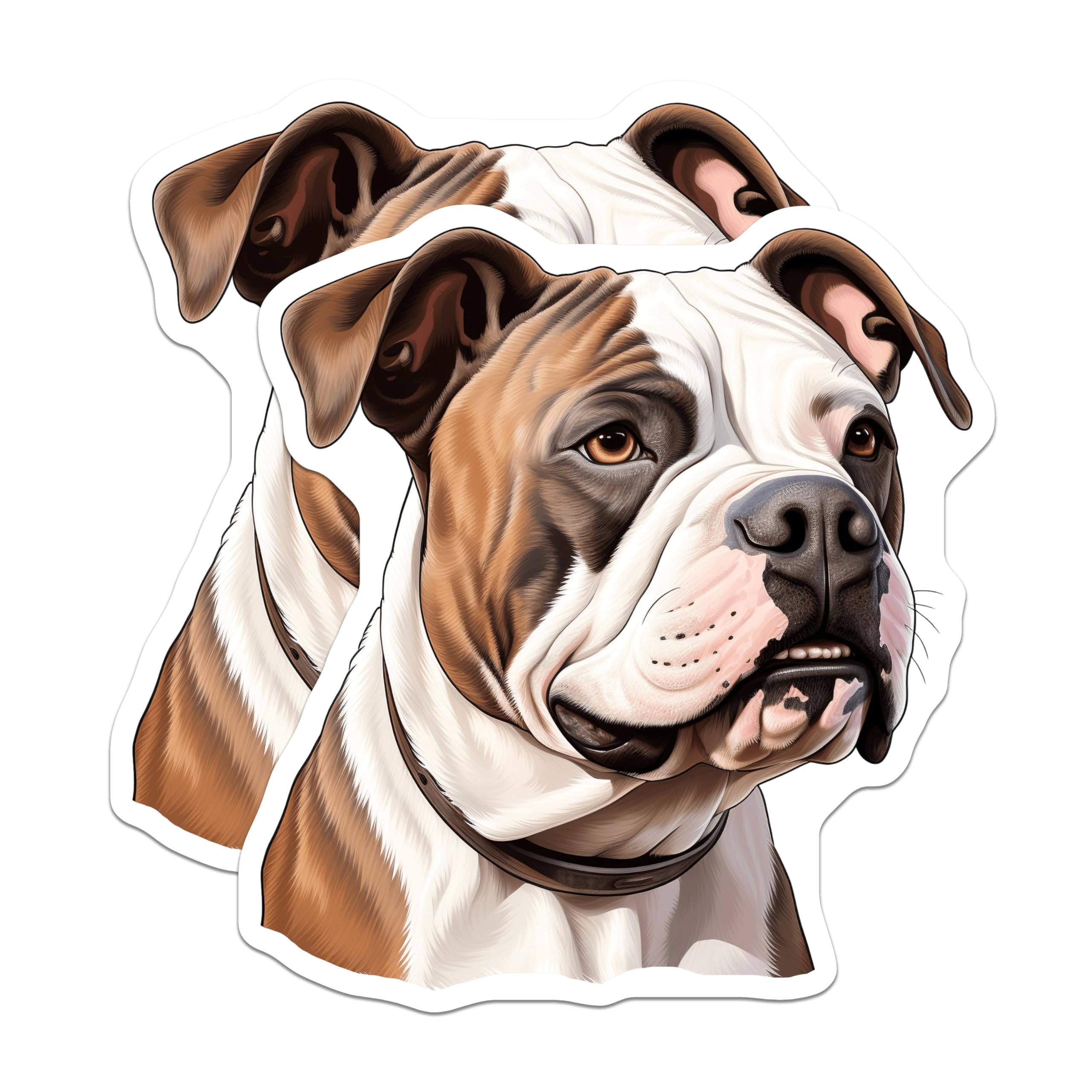 (2 Pack) American Bulldog Magnets - Dog Breed Refrigerator Decor - Canine Home Kitchen Accent - 5 Inches On Longest Side - Thick Durable Magnet - Made in USA - MAG24523