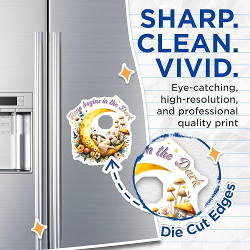 (2 Pack) Hope Begins in The Dark Magnets Magnets - Inspirational Quote - Moon and Floral Art - 5" On Longest Side - Made in USA - Sticks to Refrigerators & Metal Surfaces - MAG9040