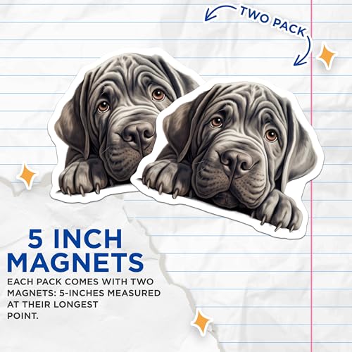 (2 Pack) Dog Lovers Magnet - Fridge Decoration - Kitchen Decor - Pet Owner Gift - 5" On Longest Side - Sticks to Smooth Flat Surfaces - Made in USA - MAG10232