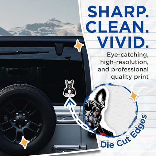 (2 Pack) The Dogfather Stickers - Funny Dog Stickers - Dog Lover Stickers - 5" On Longest Side - Sticks to Smooth Flat Surfaces - Made in USA - BMCS4652