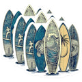 (3 Pack) Surfboard Decals - Beach Inspired Stickers - Laptop Accessories - 3 Inches On Longest Side - Easy Peel & Apply - Made in USA - 3MCS2354