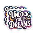 (2 Pack) Unlock Your Dreams Magnets - Inspirational Quote - Celestial Aesthetic - Manifestation Decor - 5 Inches On Longest Side - Thick Durable Magnet - Made in USA - MAG37502