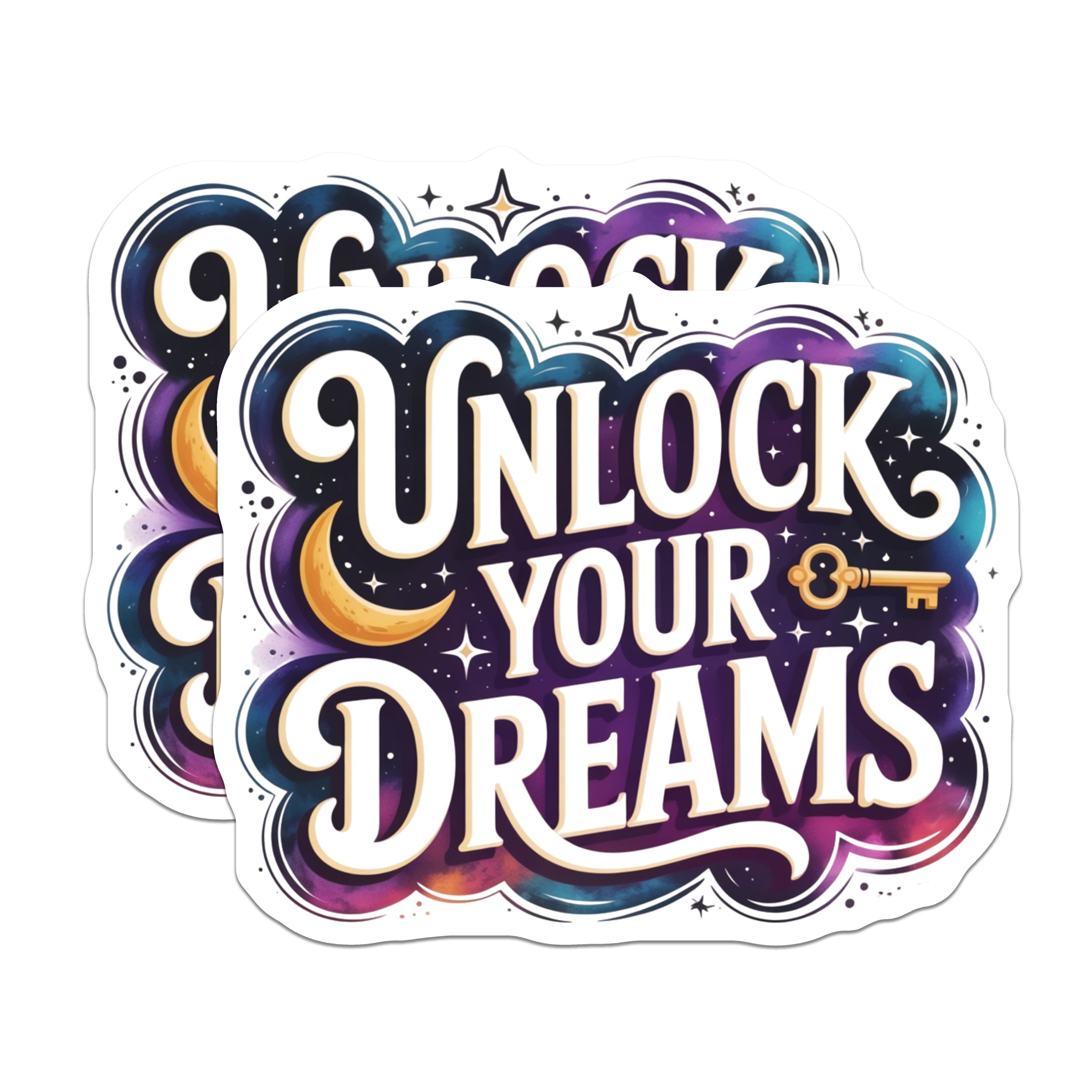 (2 Pack) Unlock Your Dreams Magnets - Inspirational Quote - Celestial Aesthetic - Manifestation Decor - 5 Inches On Longest Side - Thick Durable Magnet - Made in USA - MAG37502