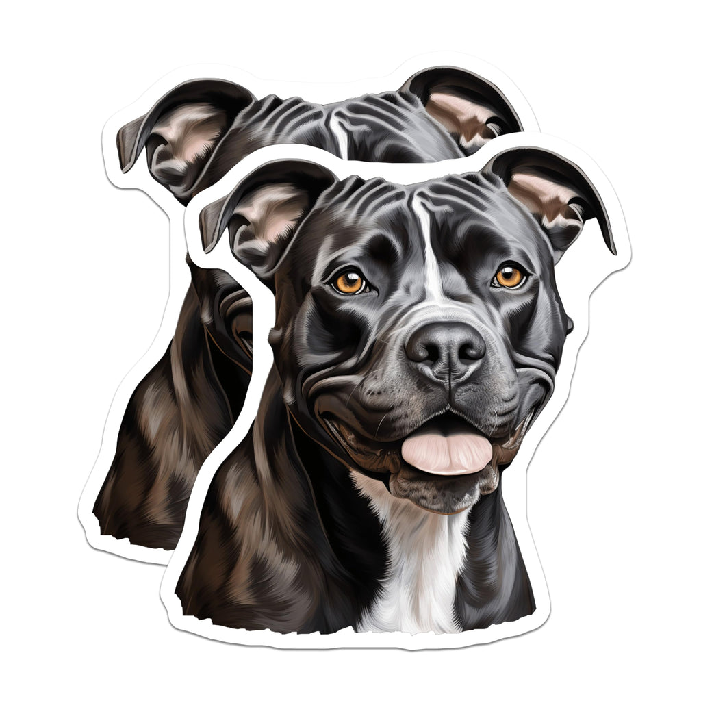 (2 Pack) Pitbull Dog Magnets - Bully Breed Art - Dog Mom Pet Parent Home Decor - 5 Inches On Longest Side - Thick Durable Magnet - Made in USA - MAG30384