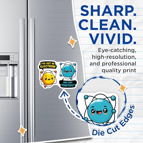 (2 Pack) Funny Science Magnets - Quirky Positive Energy Quotes - 5" On Longest Side - for Cars, Fridges, Toolboxes - Made in USA - MAG8018