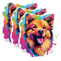 (3 Pack) Colorful Dog Decals - Pet Lover Decals - Laptop Decal - 3 Inches On Longest Side - Easy Peel & Apply - Made in USA - 3MCS0729