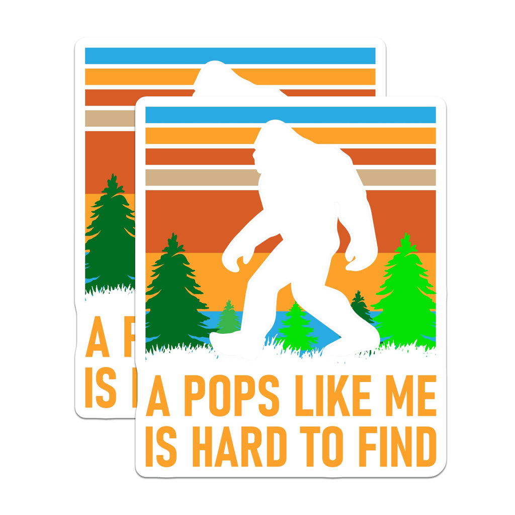 (2 Pack) Bigfoot Sasquatch Magnets - Hard to Find Pops Dad Quote - Funny Father Retro Outdoors Forest Cryptid Lover - 5 Inches On Longest Side - Thick Durable Magnet - Made in USA - MAG20587