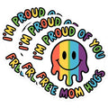 (3 Pack) Proud Mom Rainbow Decals - LGBTQ Decal - Free Hugs Decal - 3 Inches On Longest Side - Easy Peel & Apply - Made in USA - 3MCS2677