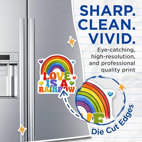 (2 Pack) Love is A Rainbow Magnets - 5" On Longest Side - for Cars, Fridges, Toolboxes - Made in USA - MAG8293
