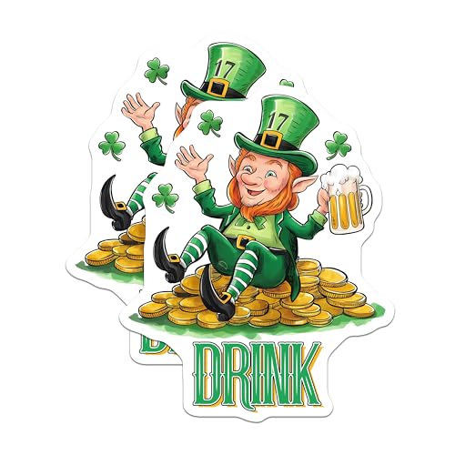 (2 Pack) St. Patrick's Day Magnets Magnets - 5" On Longest Side - Made in USA - Sticks to Refrigerators & Metal Surfaces - MAG8400