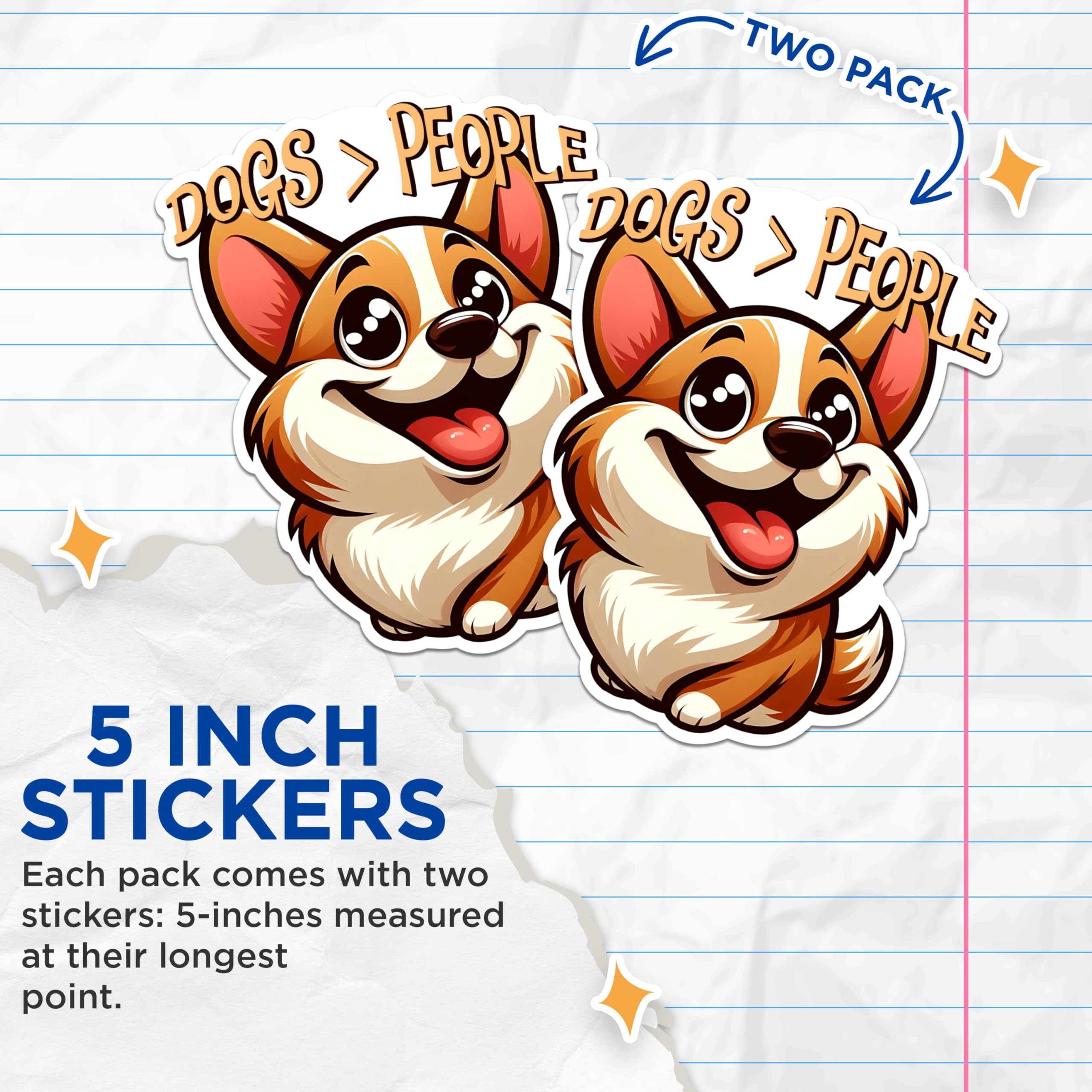 (2 Packs) Shiba Inu Dogs > People Stickers - Shiba Inu Dog Breed Decals - 5 Inches On Longest Side - Premium Vinyl Decal - Sticks to Any Smooth Flat Surface - Made in USA - BMCS2401